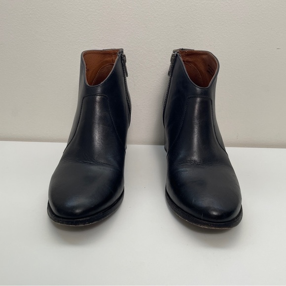Frye Nora short zip boot black size 9 bootie western leather pointed toe office - Picture 4 of 13